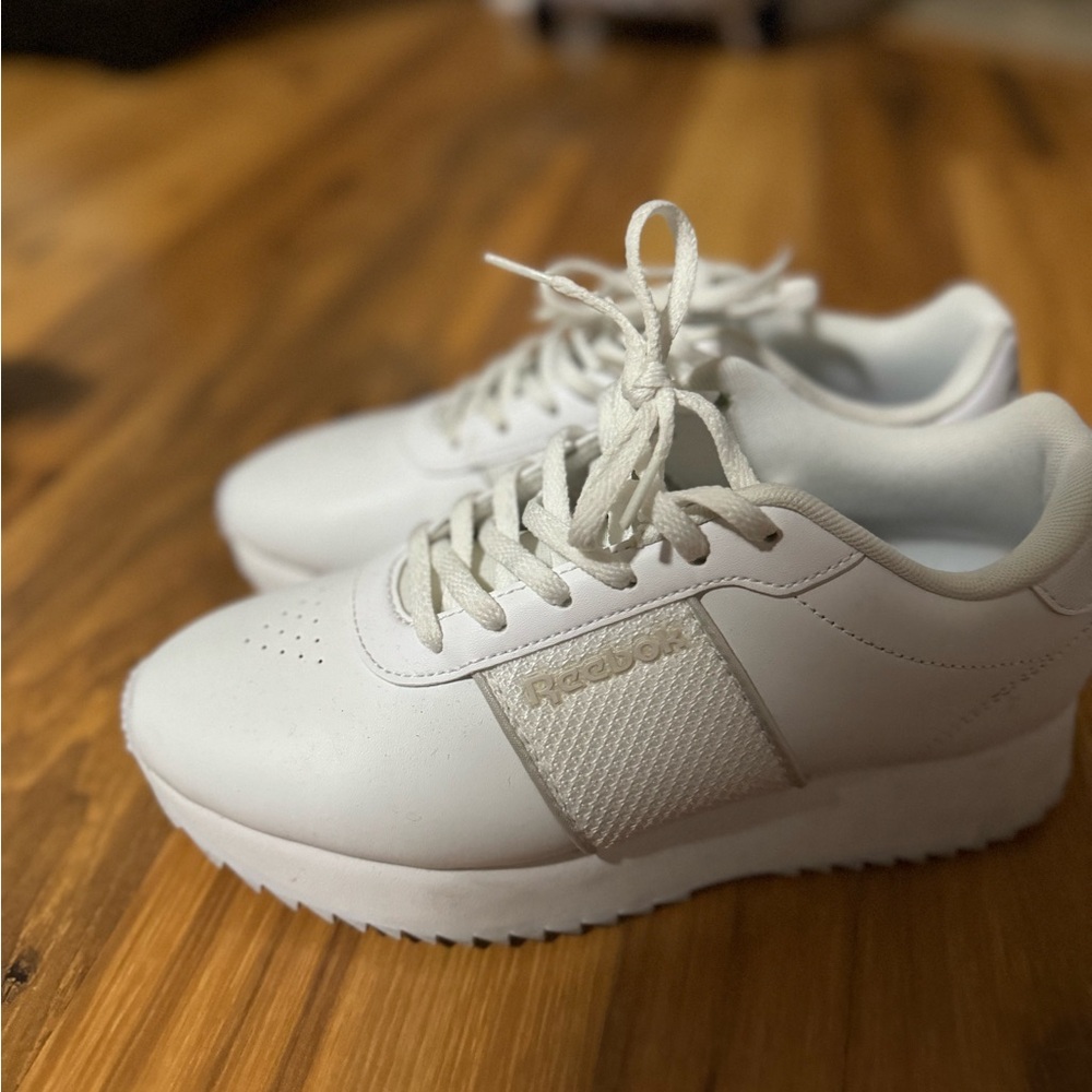 White leather ladies Reebok sneakers